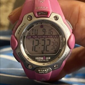 Iron Man Women's Pink and Silver Digital Watch